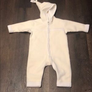 Cream fleece bunting suit